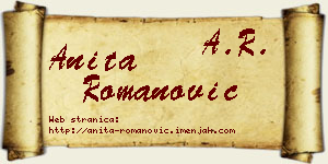 Anita Romanović vizit kartica